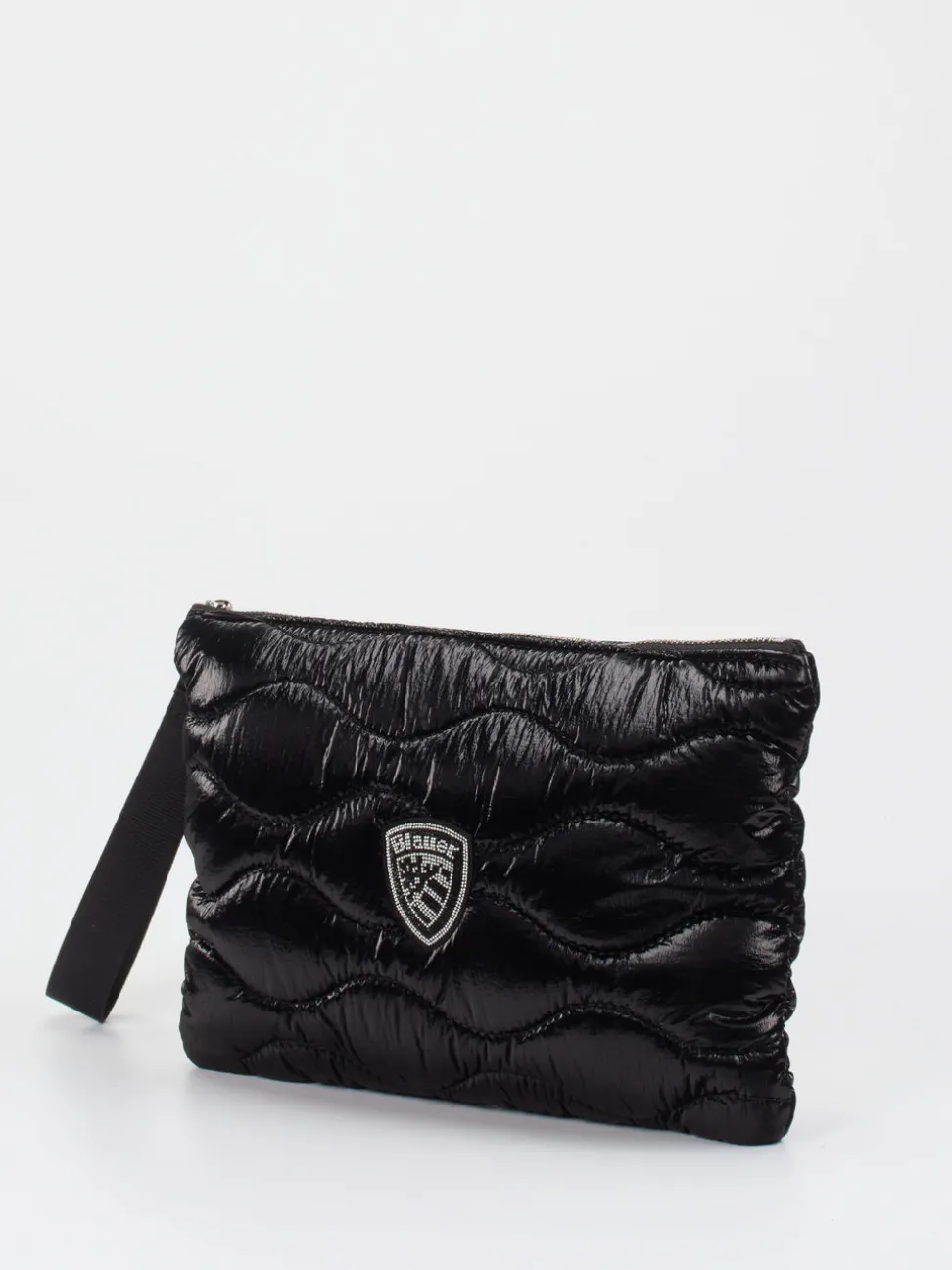 Blauer – Clutch aus Textil in Schwarz glänzend