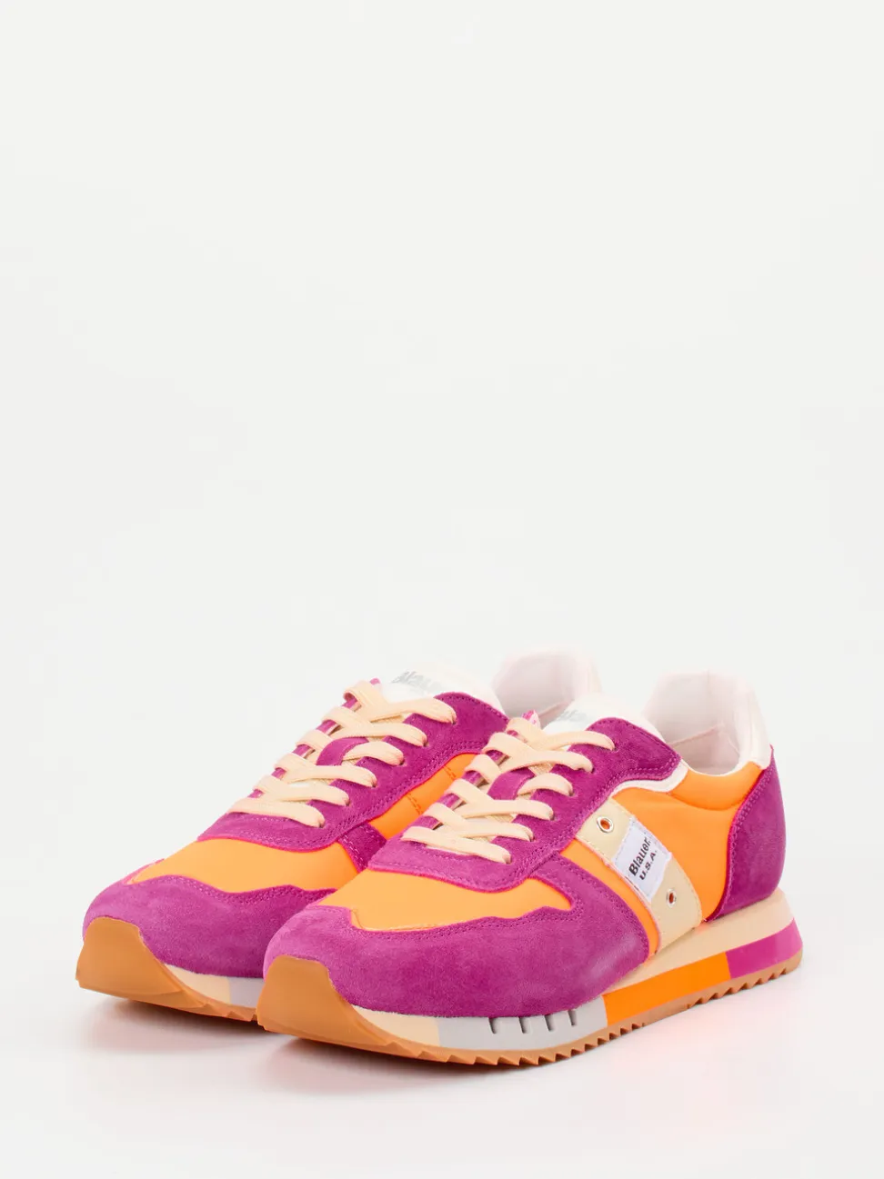 Blauer – Retro-Sneaker aus Veloursleder Orange
