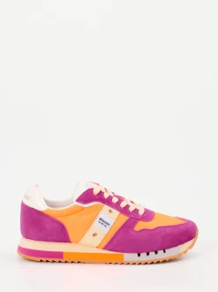 Blauer – Retro-Sneaker aus Veloursleder Orange