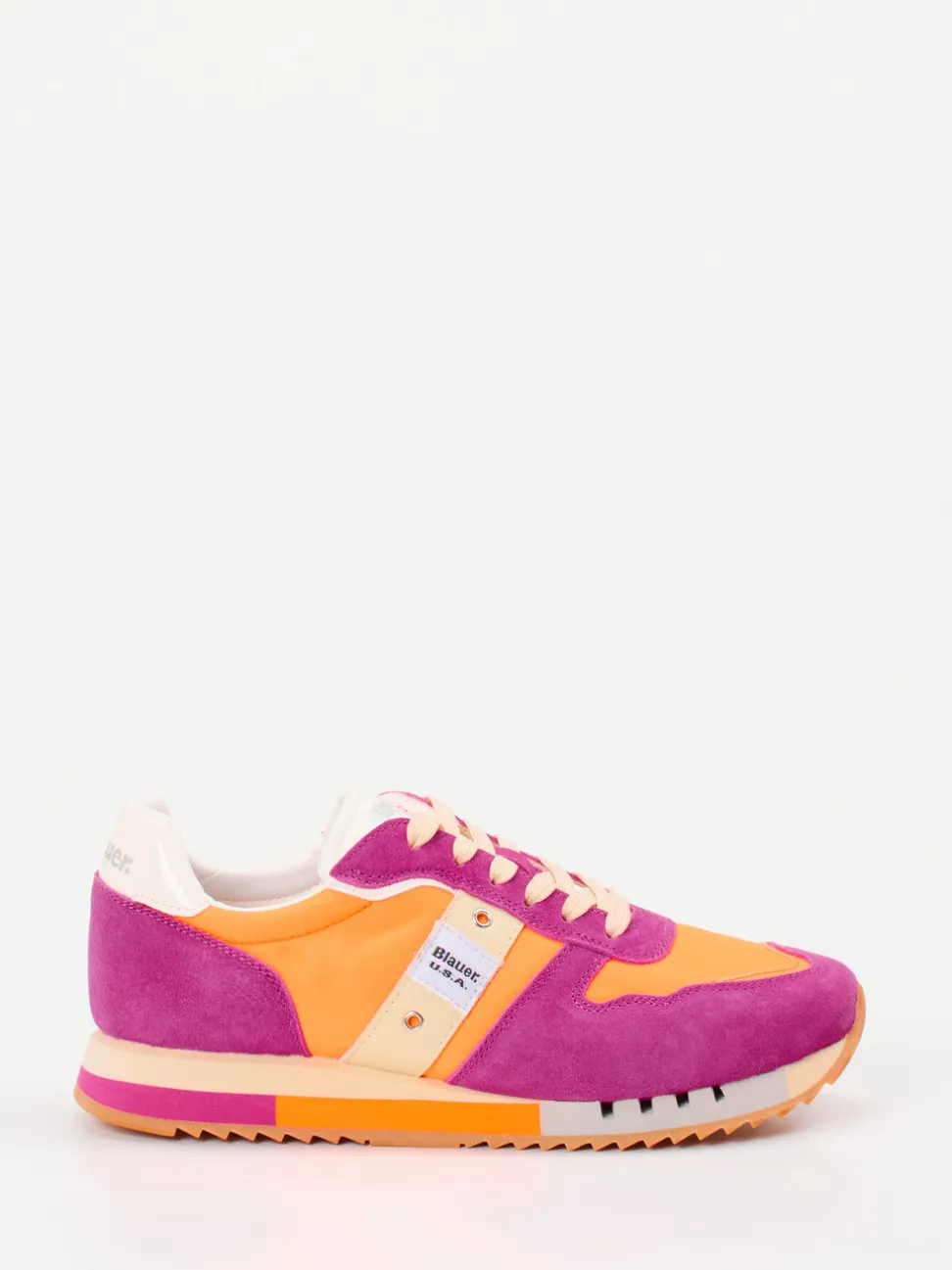 Blauer – Retro-Sneaker aus Veloursleder Orange