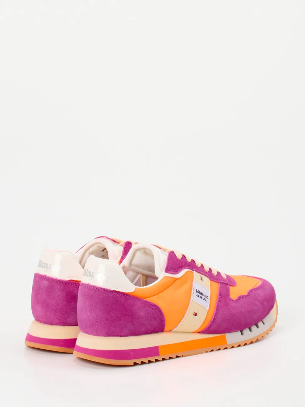 Blauer – Retro-Sneaker aus Veloursleder Orange