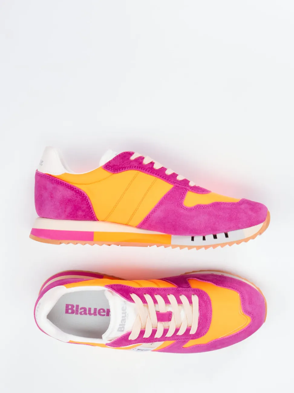 Blauer – Retro-Sneaker aus Veloursleder Orange