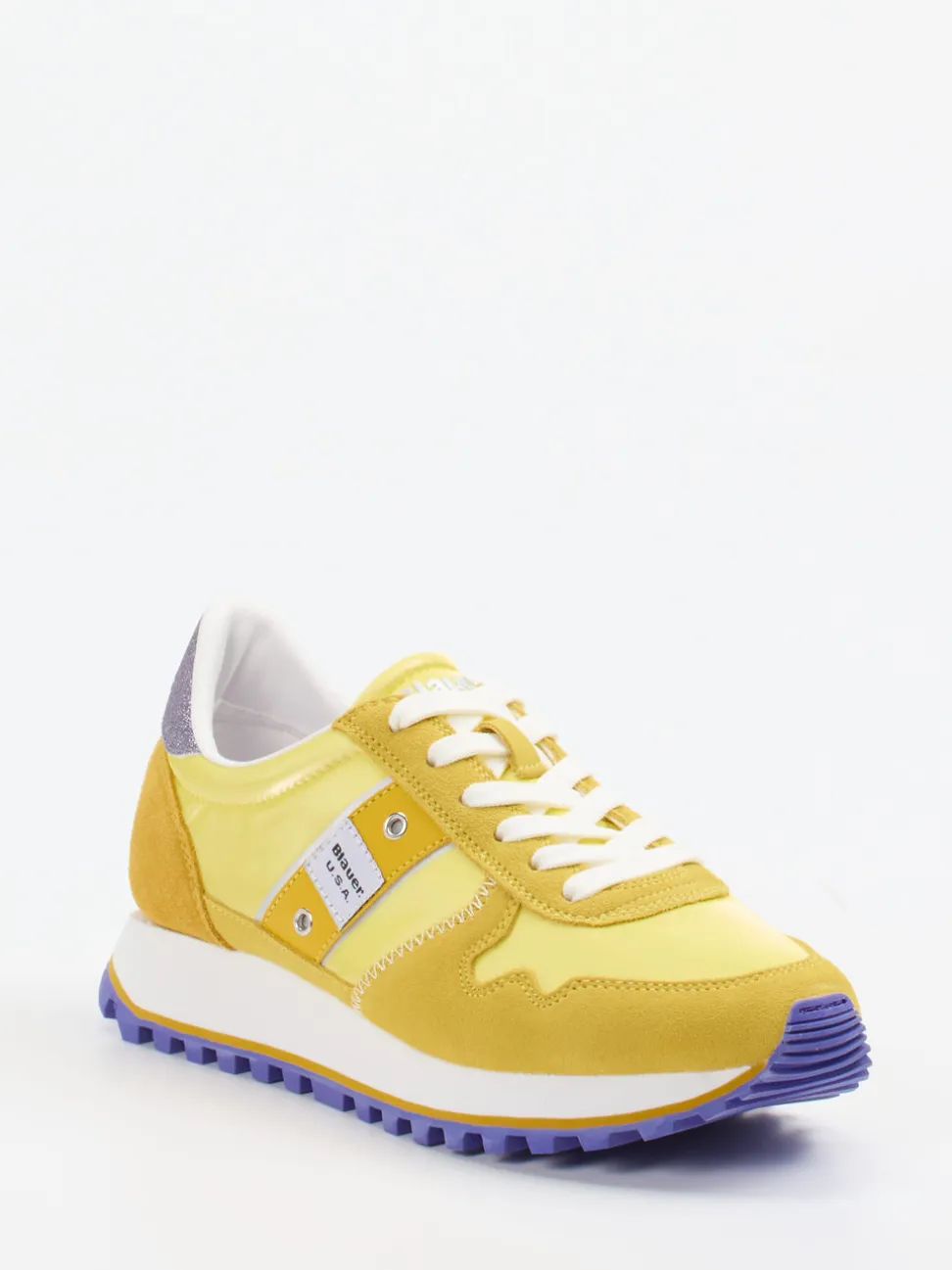 Blauer – Retro-Sneaker aus Veloursleder gelb