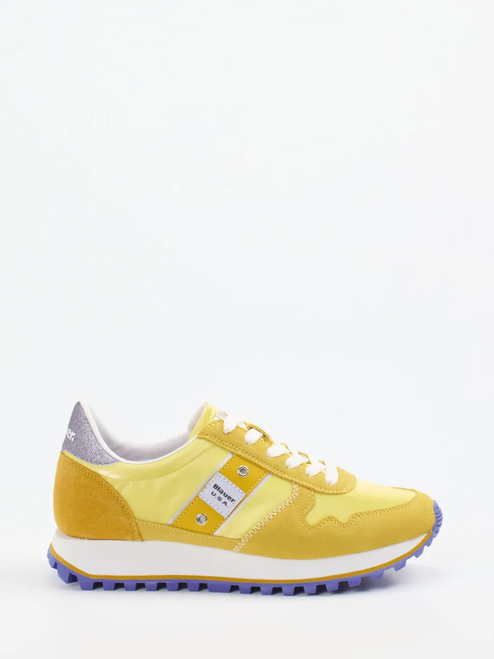 Blauer – Retro-Sneaker aus Veloursleder gelb