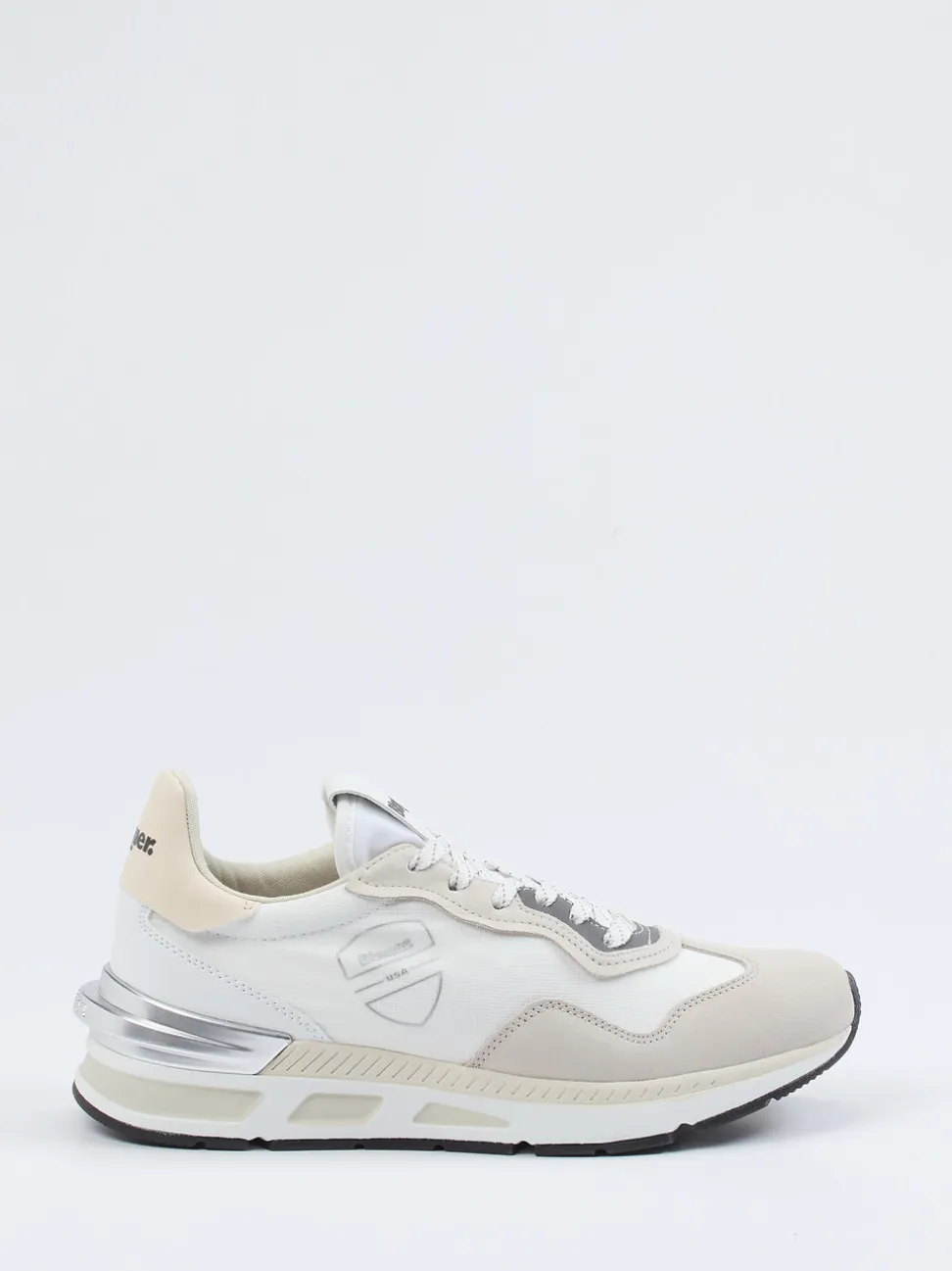Blauer – Sneaker aus Kalbleder und Nylon Offwhite