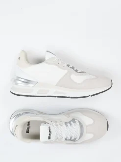 Blauer – Sneaker aus Kalbleder und Nylon Offwhite