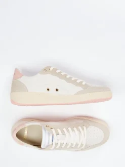 Blauer – Sneaker aus Veloursleder in Cremeweiß