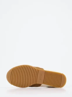 Boss – Sneaker aus Leder-Mix Offwhite Cognac