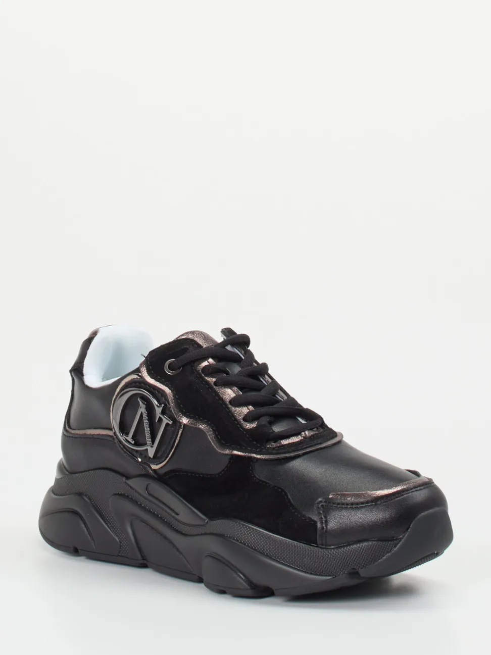 CAFèNOIR – Chunky Sneaker aus Kalbleder schwarz