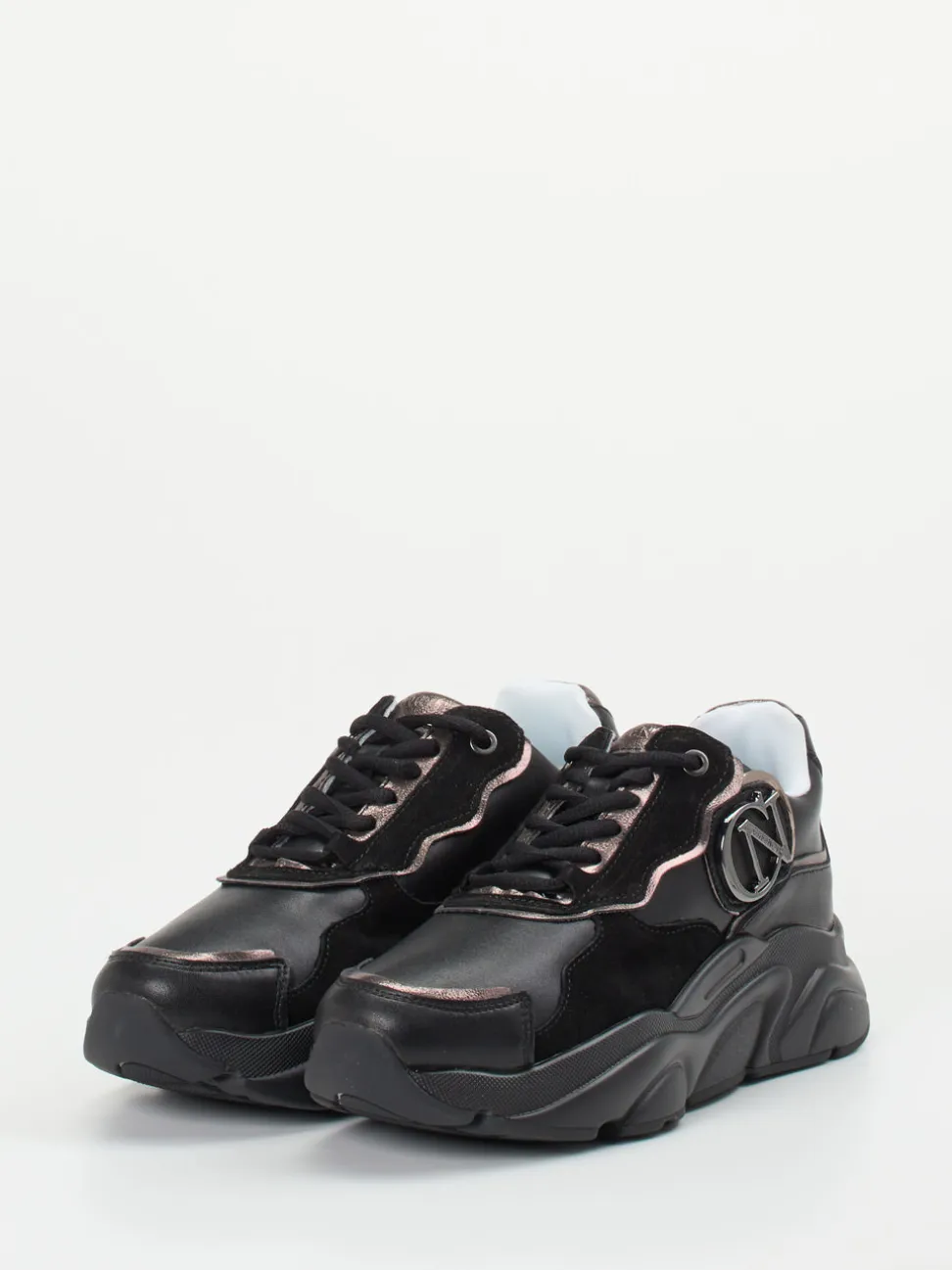 CAFèNOIR – Chunky Sneaker aus Kalbleder schwarz