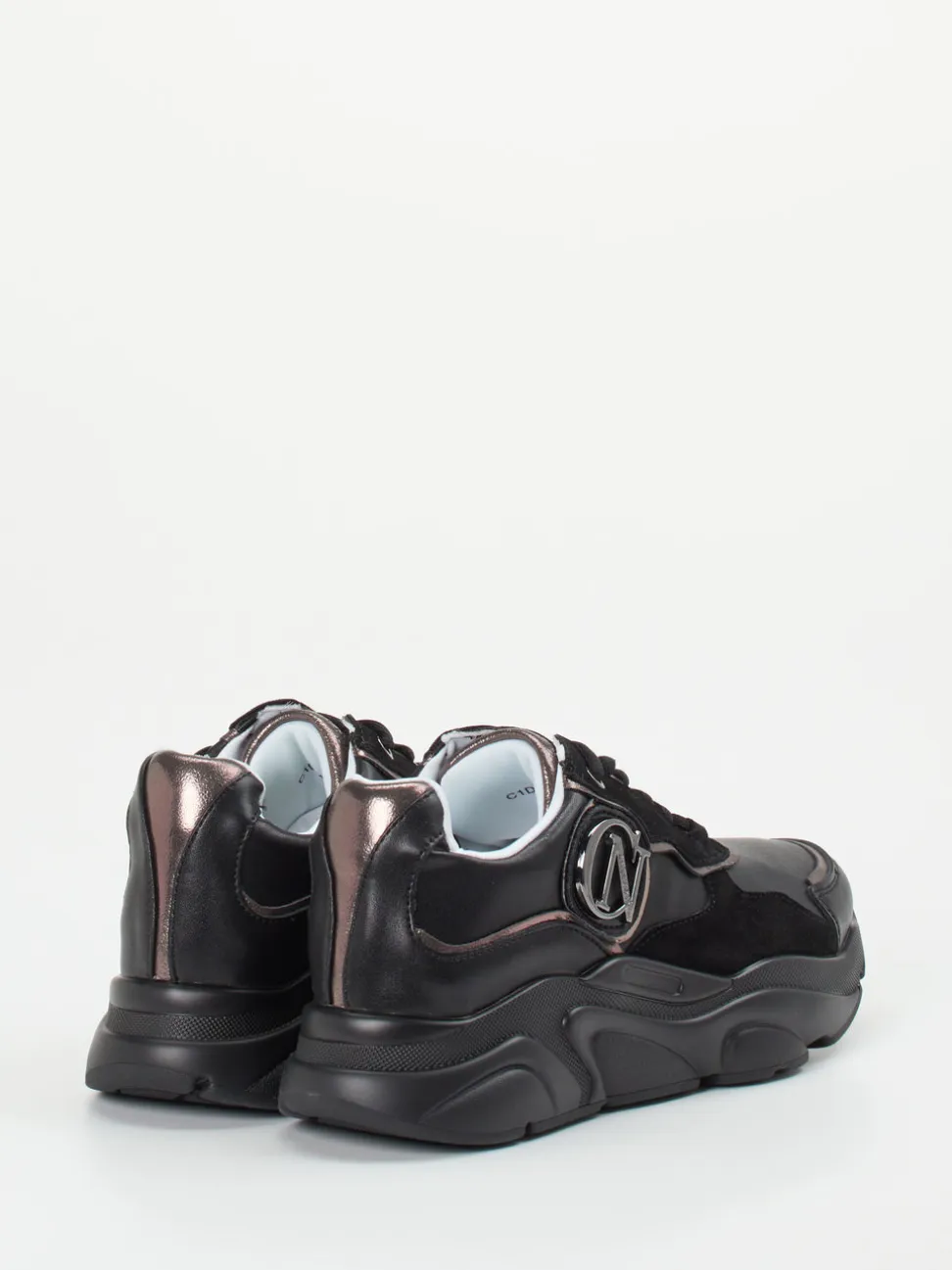 CAFèNOIR – Chunky Sneaker aus Kalbleder schwarz