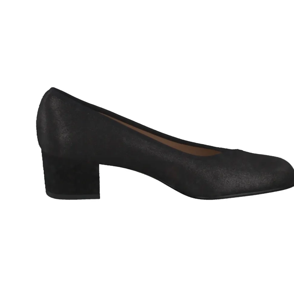 Cinzia Valle – Blockabsatz-Pumps aus Veloursleder schwarz