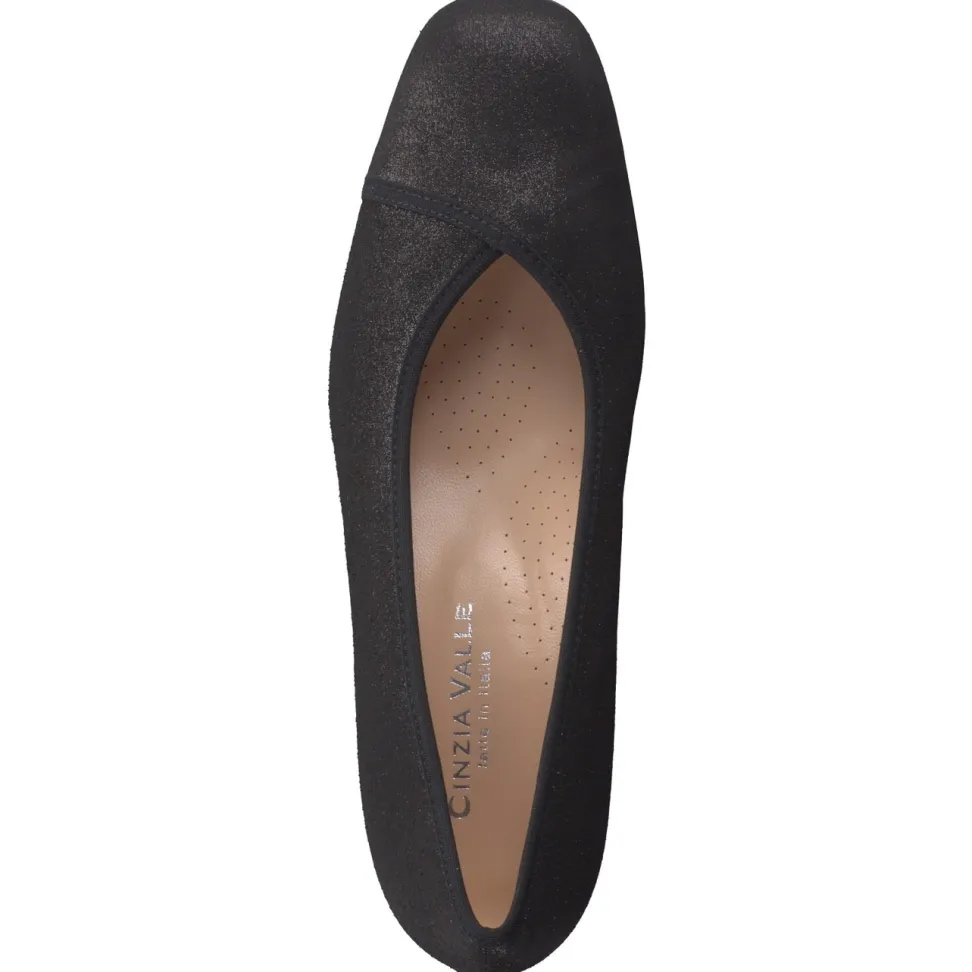 Cinzia Valle – Blockabsatz-Pumps aus Veloursleder schwarz