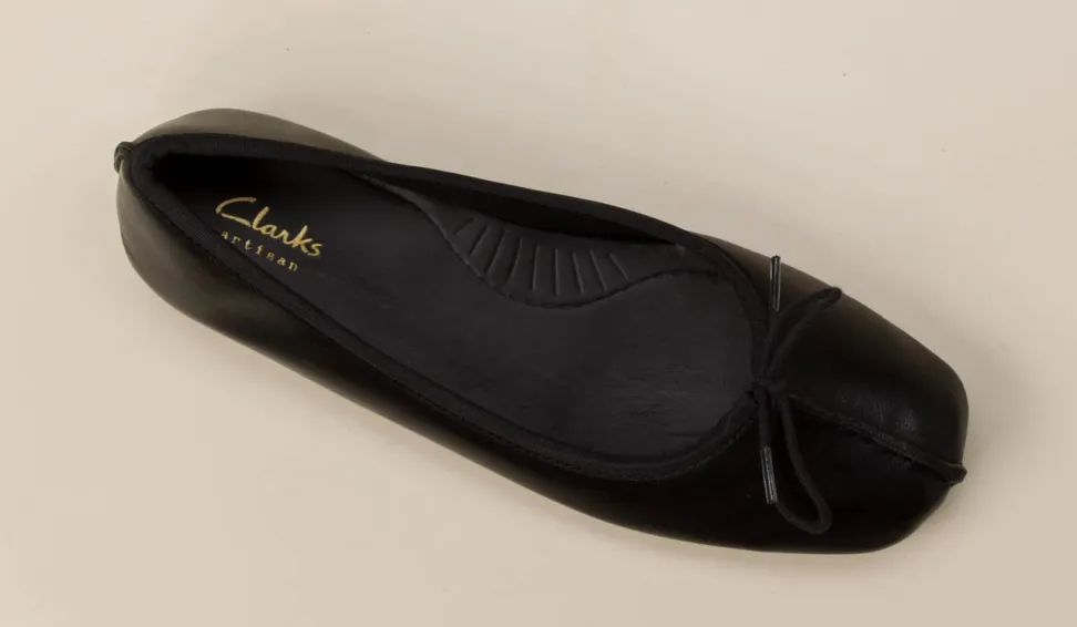 Clarks – Komfort-Ballerinas aus Kalbleder Schwarz