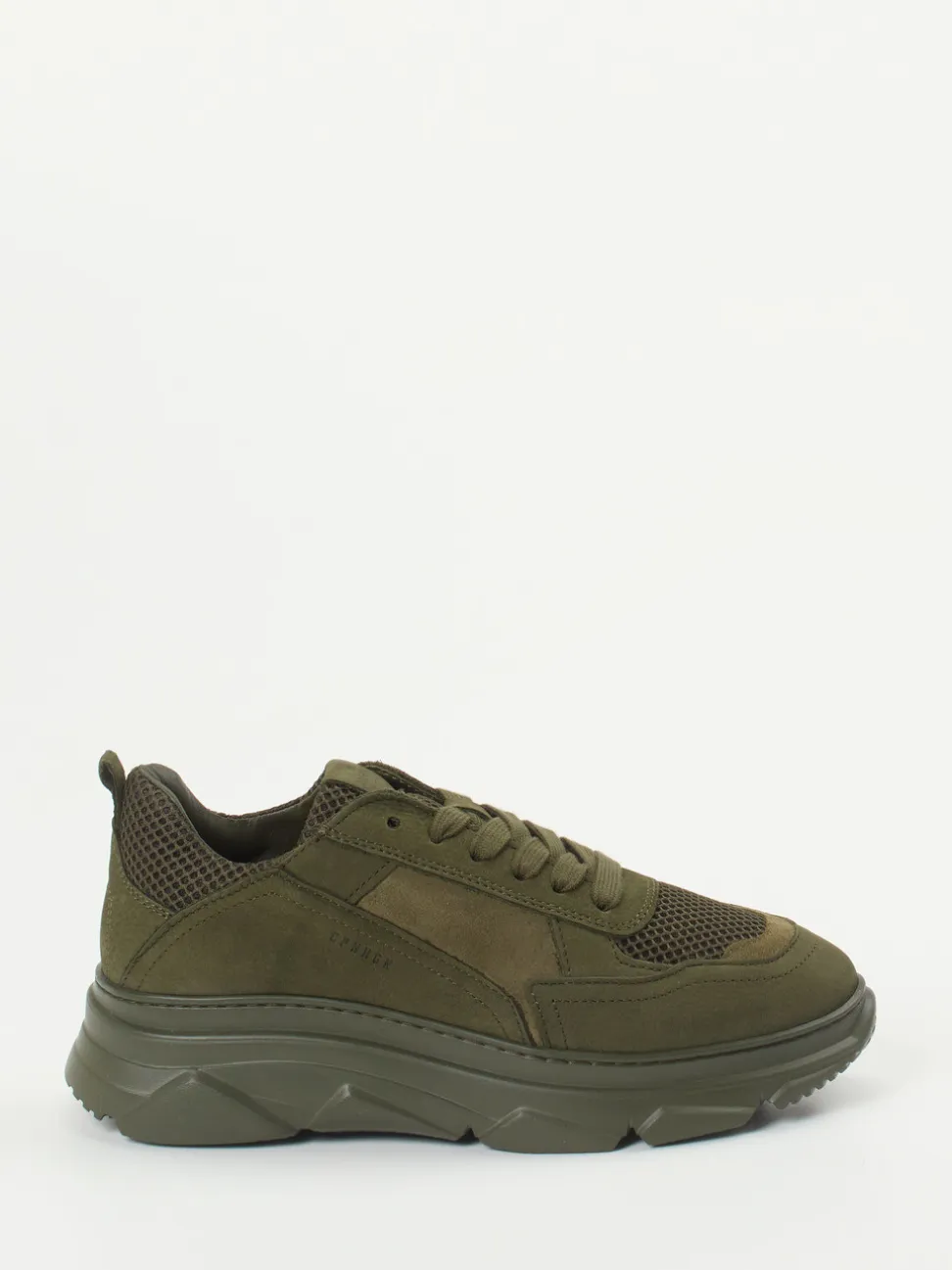 Copenhagen – Chunky Sneaker aus Nubukleder olivgrün