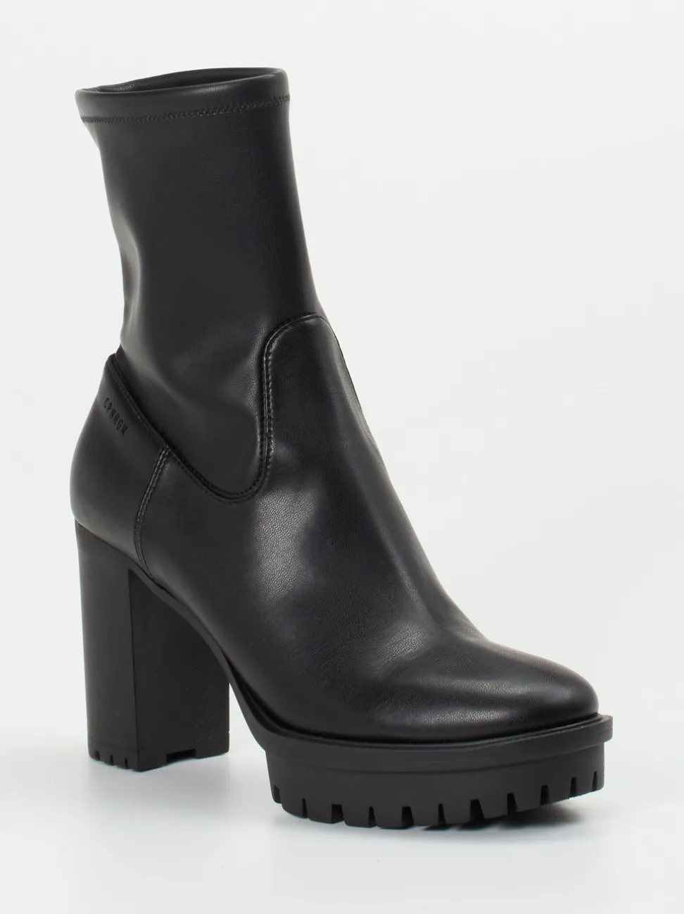 Copenhagen – Plateau-Stiefeletten aus Stretchleder schwarz