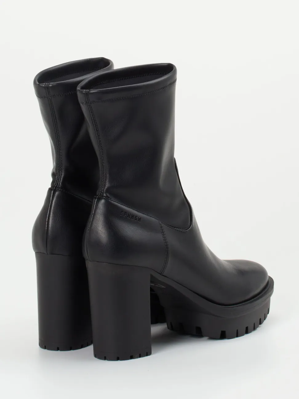 Copenhagen – Plateau-Stiefeletten aus Stretchleder schwarz