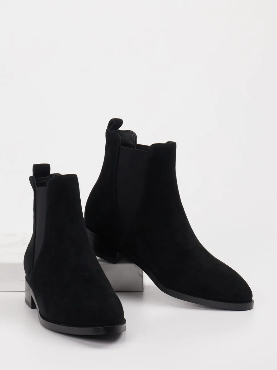 Di Lauro – Chelsea Boots aus Veloursleder schwarz