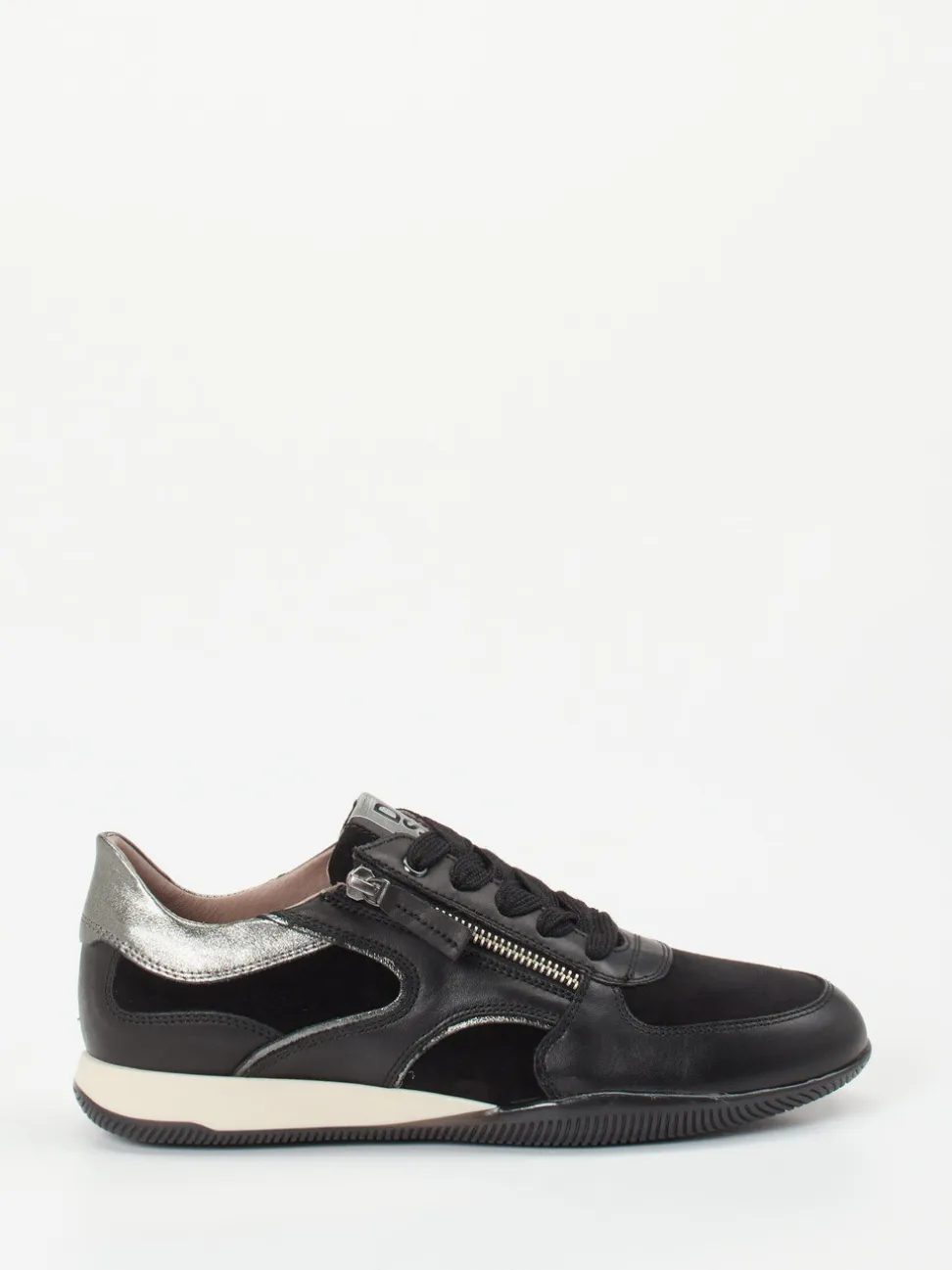 DL Sport – Sneaker aus Velourleder und Glattleder schwarz