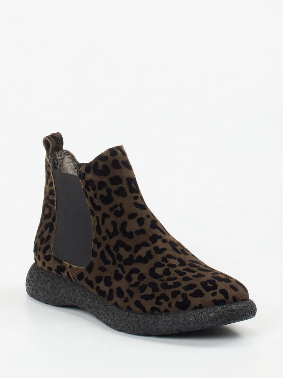 Donna Carolina – Chelsea Boots aus Veloursleder Leoprint