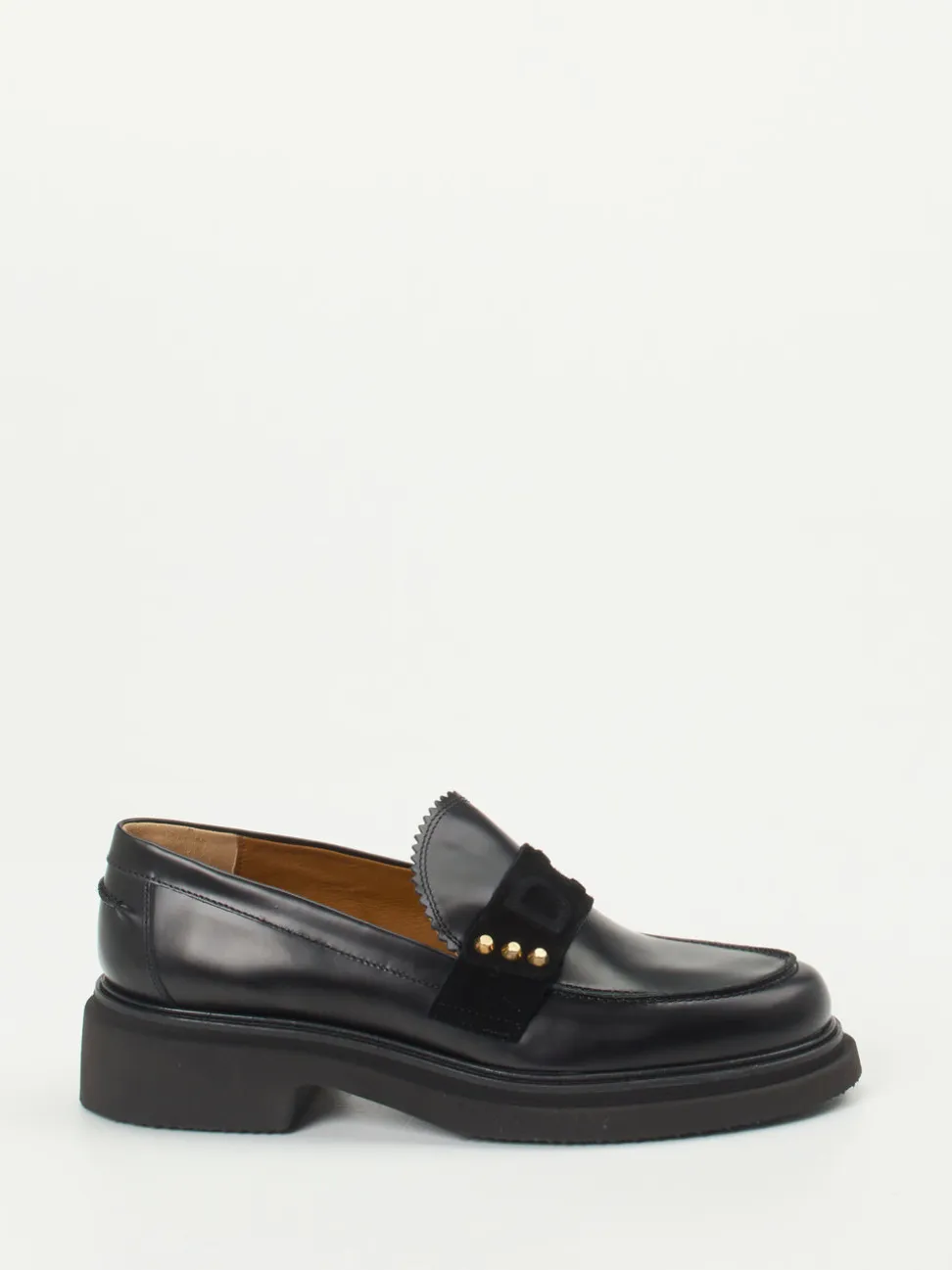 Donna Carolina – Loafer aus Hochglanzleder Schwarz