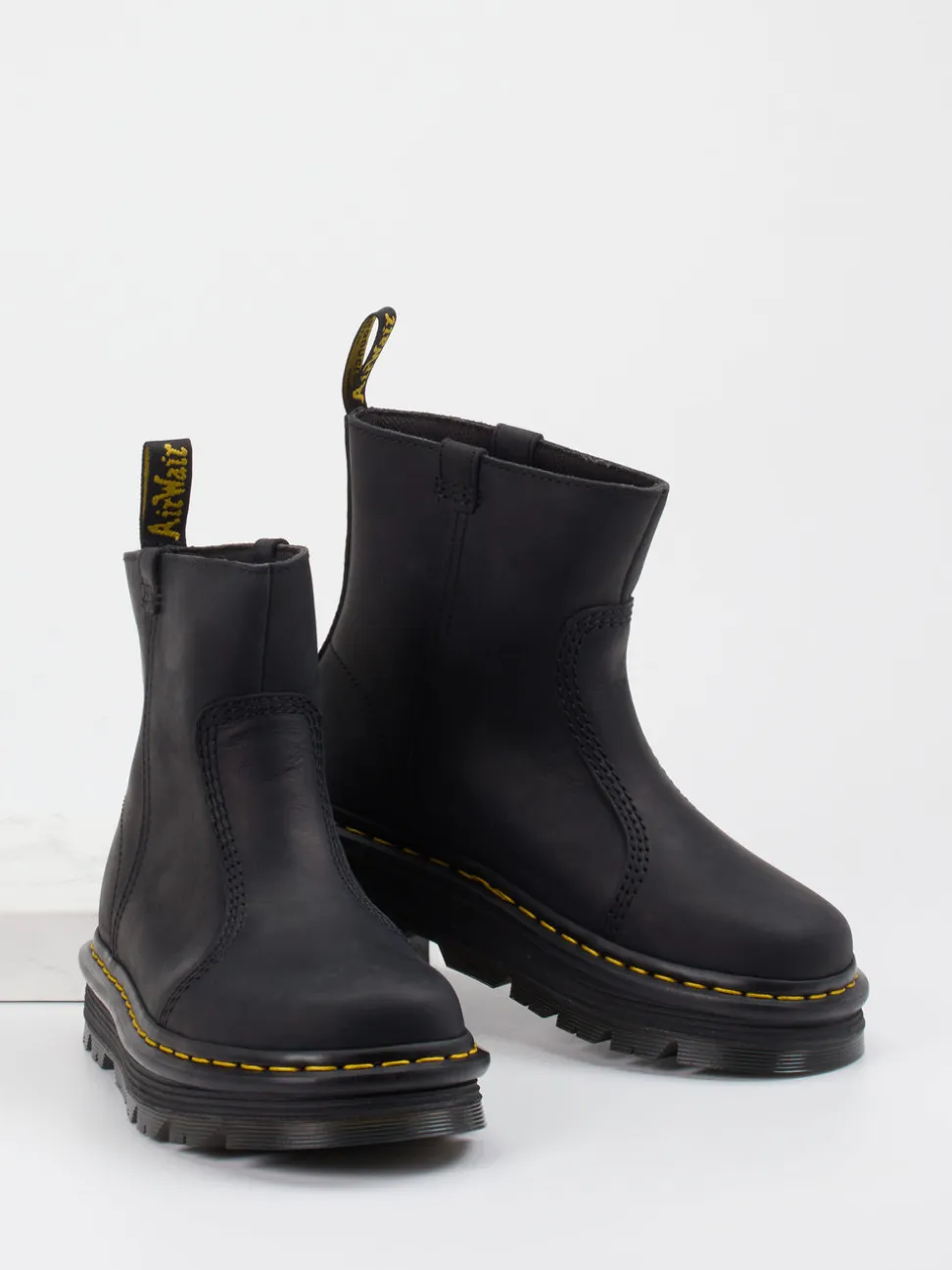 Dr. Martens – Chunky-Stiefeletten aus Glattleder Schwarz