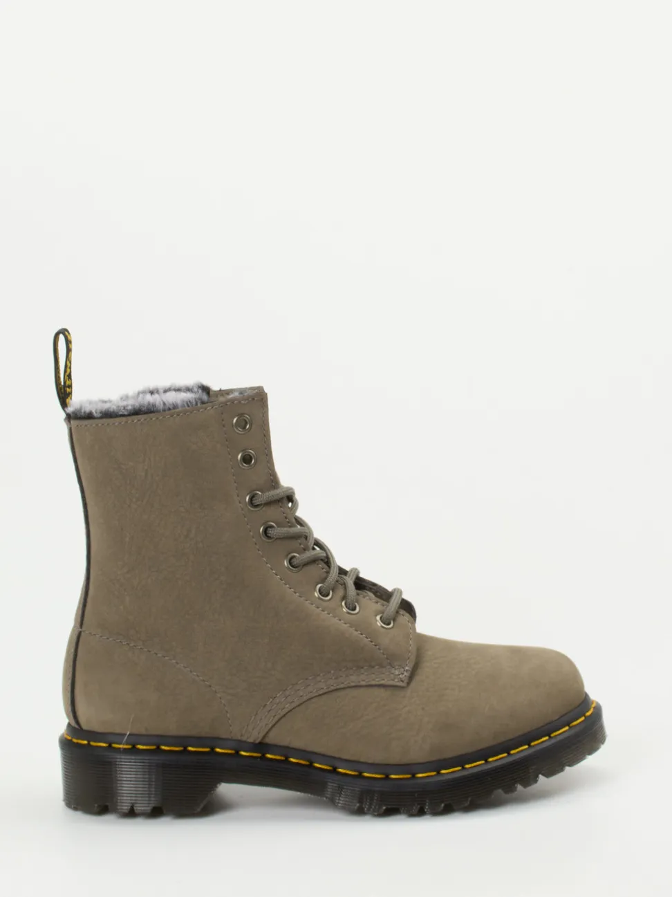 Dr. Martens – Schnürboots aus Nubukleder taupefarben