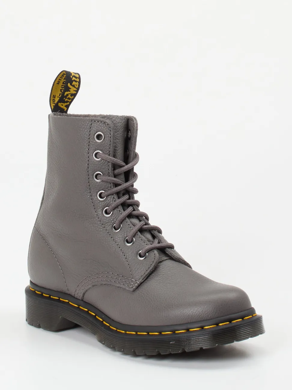 Dr. Martens – Schnürboots aus Kalbleder steingrau