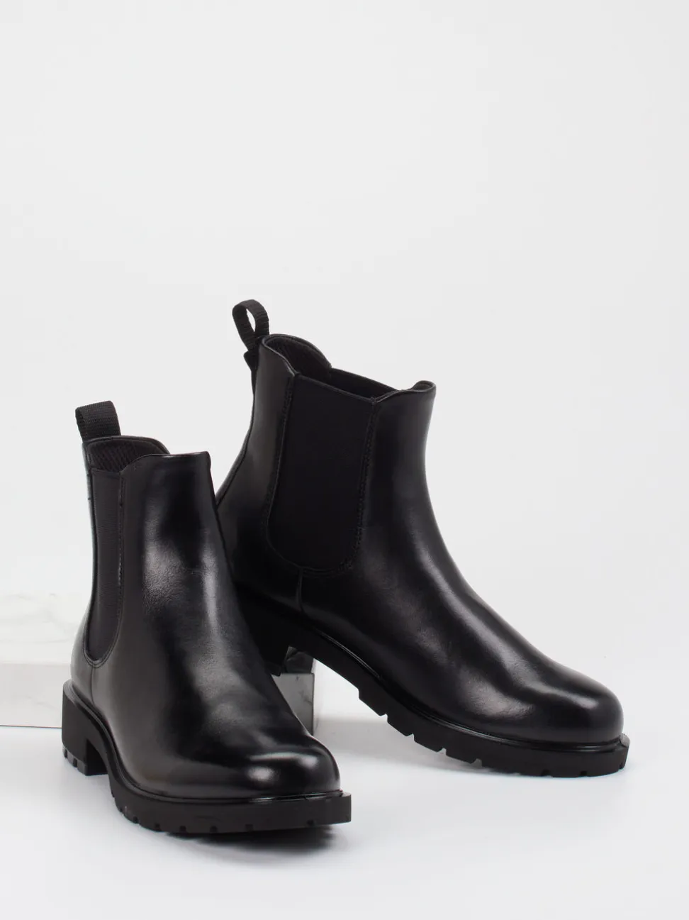 Ecco – Chelsea Boots aus Kalbleder schwarz