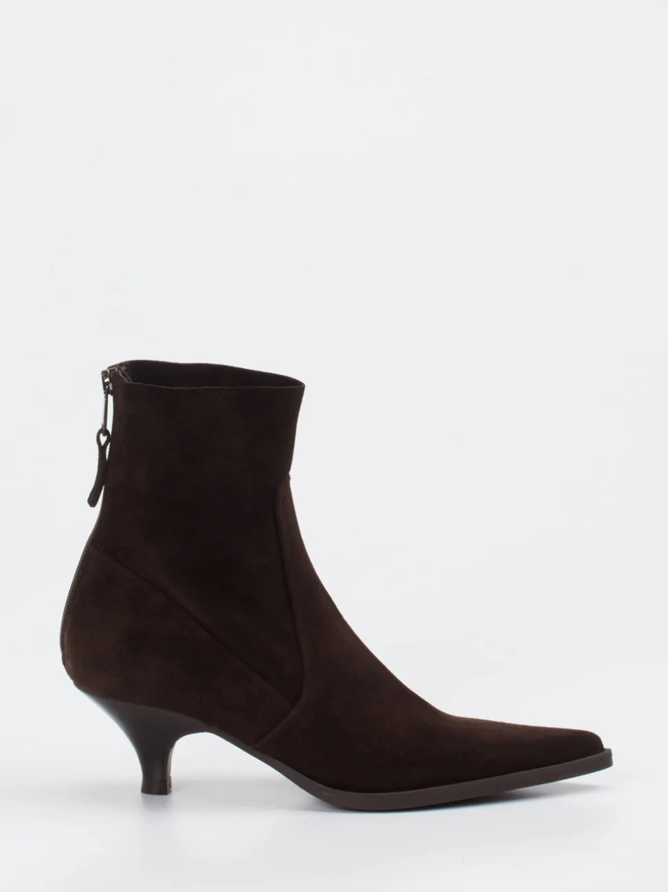 Elena Iachi – Stiefelette aus Veloursleder Dunkelbraun