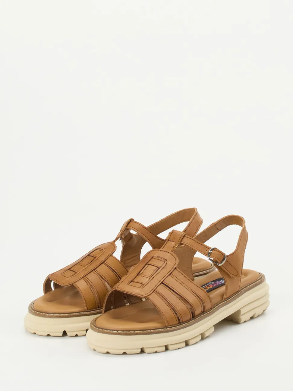 Everybody – Fisherman-Sandale aus Kalbleder cognac
