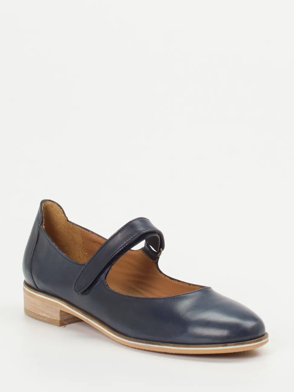 Everybody – Spangenpumps aus Kalbleder Marineblau