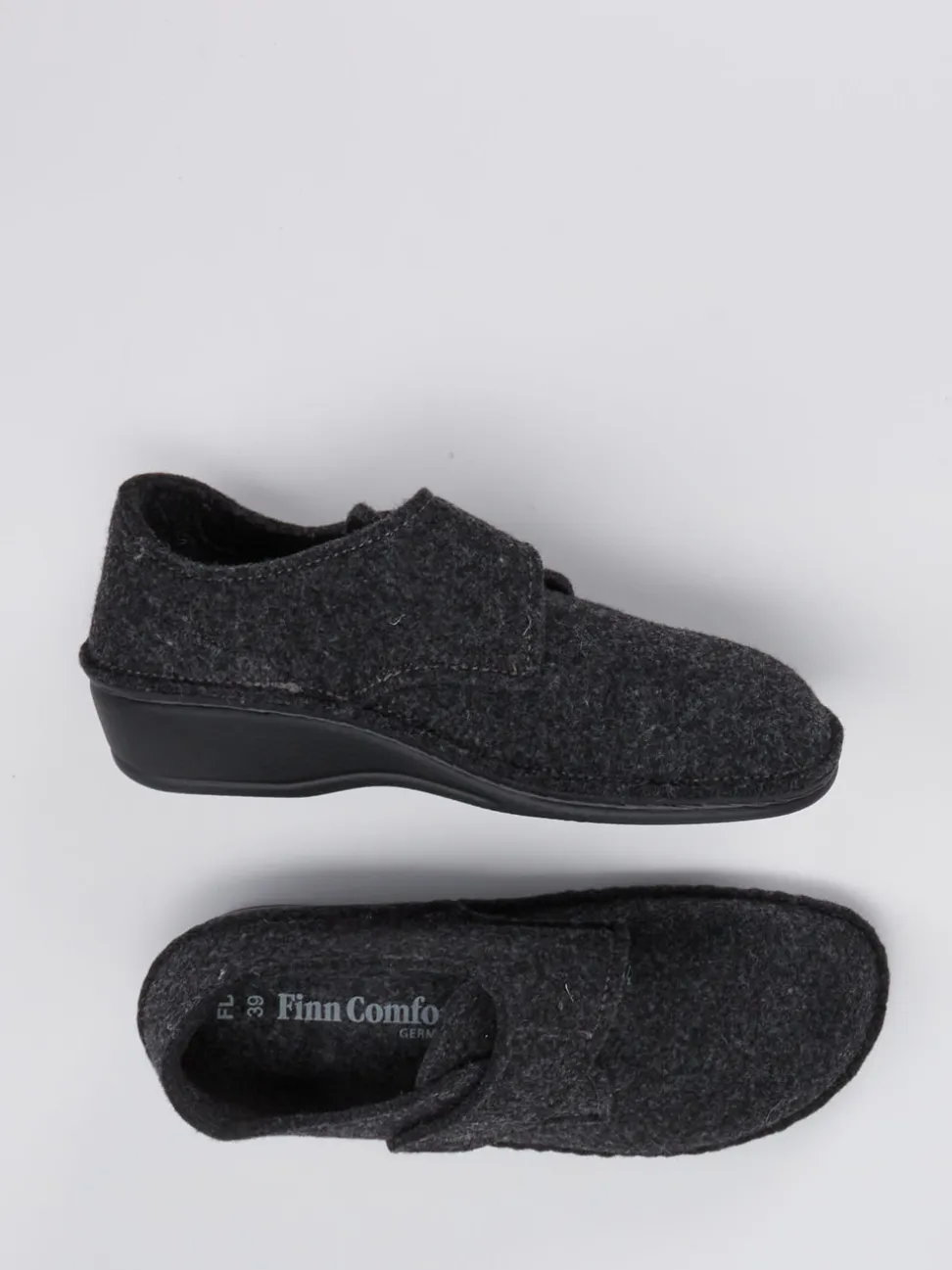 Finn Comfort – Hausschuh aus Wollfilz anthrazitgrau