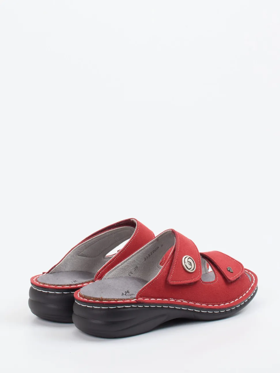 Finn Comfort – Komfort-Pantolette aus veganem Textil rot