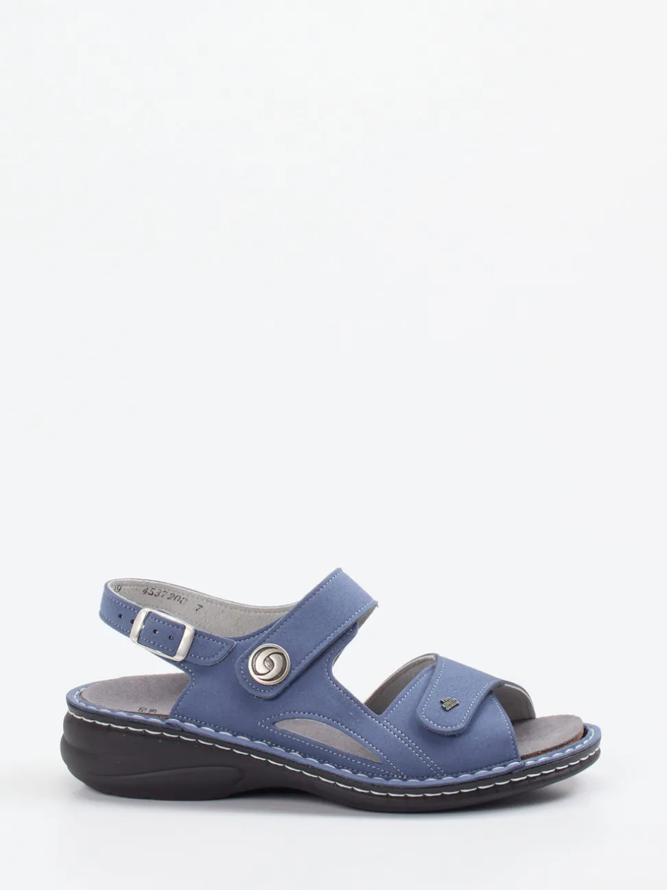 Finn Comfort – Komfortsandale aus veganem Kunstleder blau
