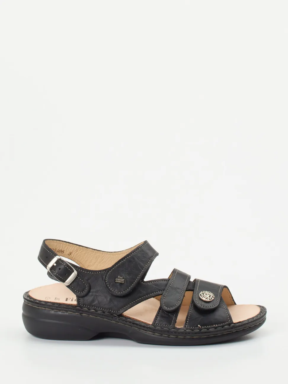 Finn Comfort – Komfortsandale aus Kalbleder schwarz