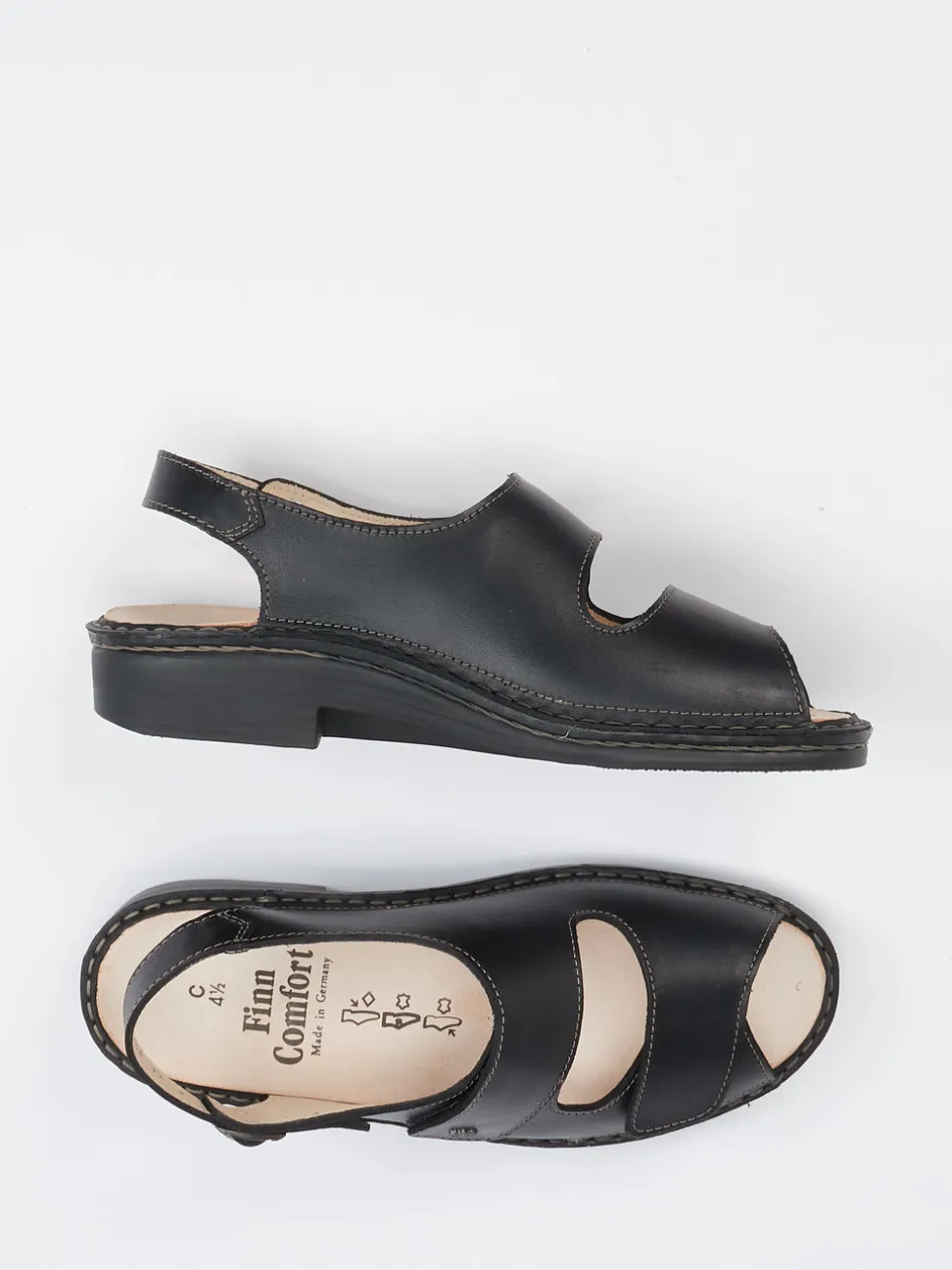 Finn Comfort – Komfortsandale aus Kalbleder schwarz