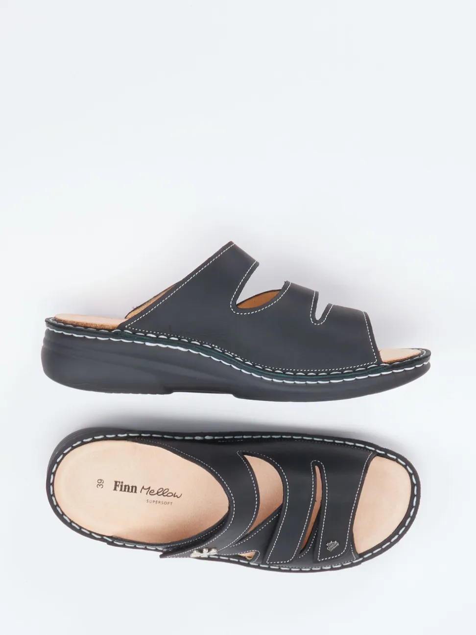 Finn Comfort – Pantolette aus Kalbleder Schwarz