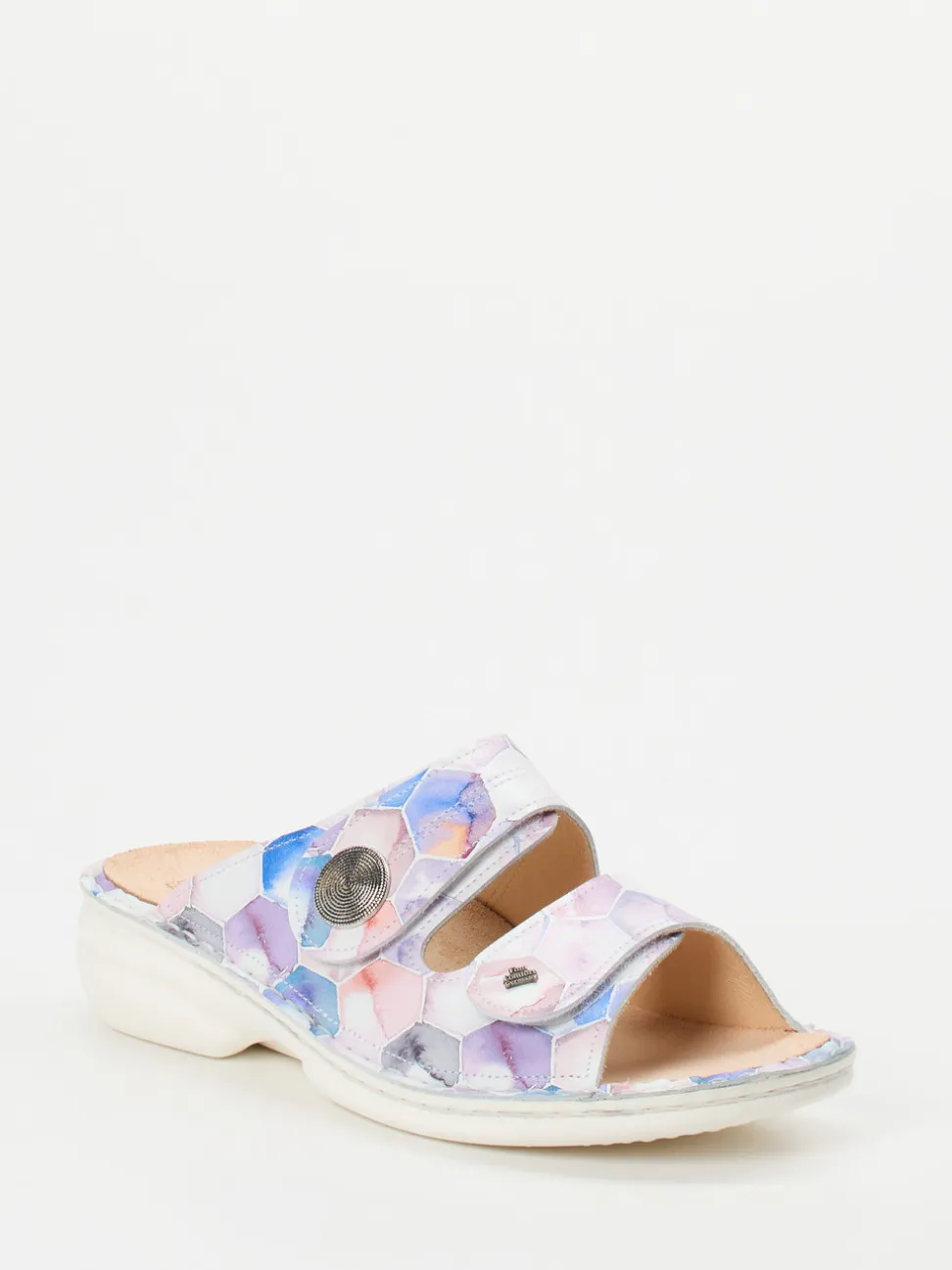 Finn Comfort – Pantolette aus Kalbleder in Pastelloptik