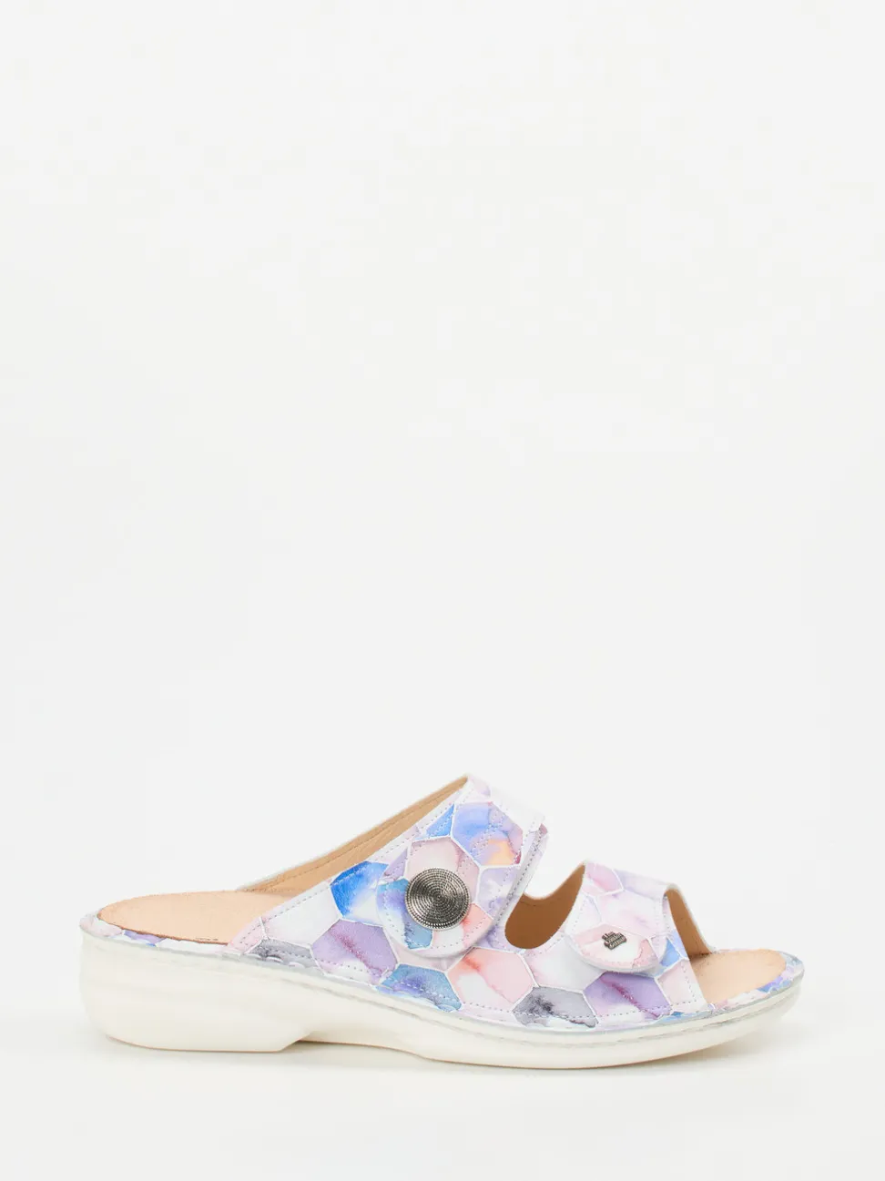 Finn Comfort – Pantolette aus Kalbleder in Pastelloptik