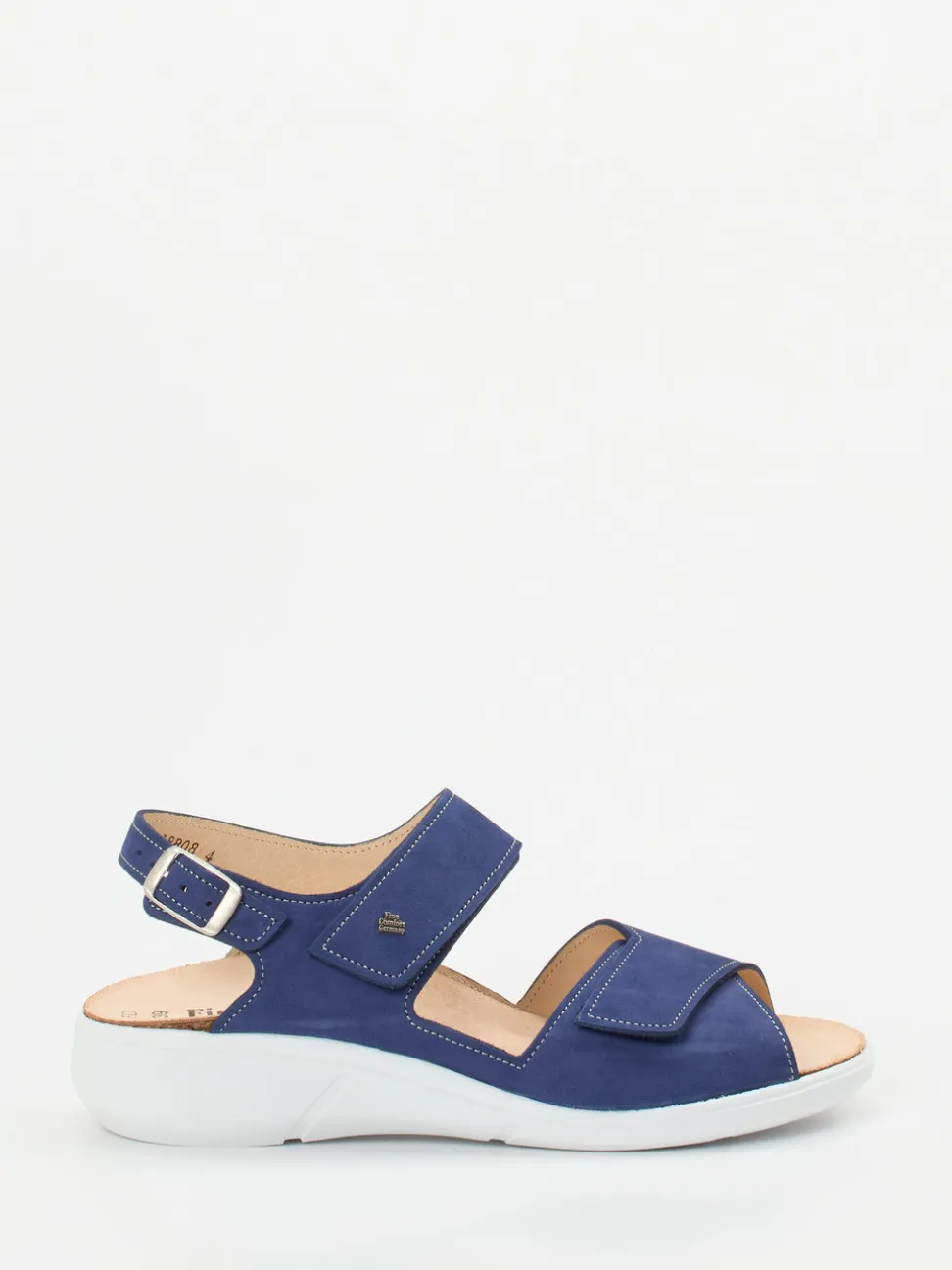 Finn Comfort – Sandalen aus Nubukleder in Blau