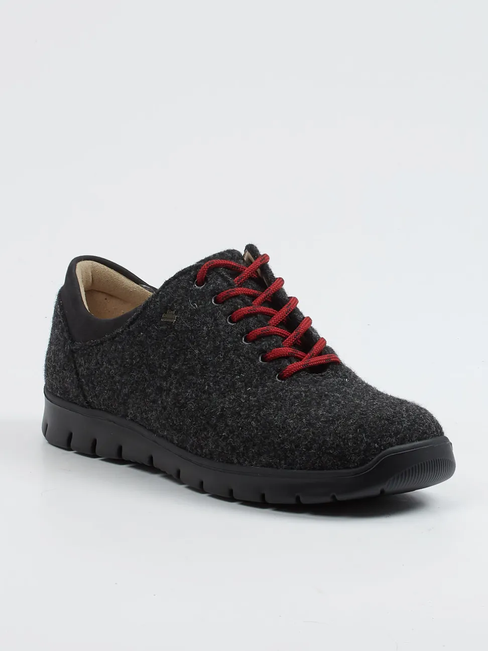 Finn Comfort – Schnürschuhe aus Wollfilz anthrazit