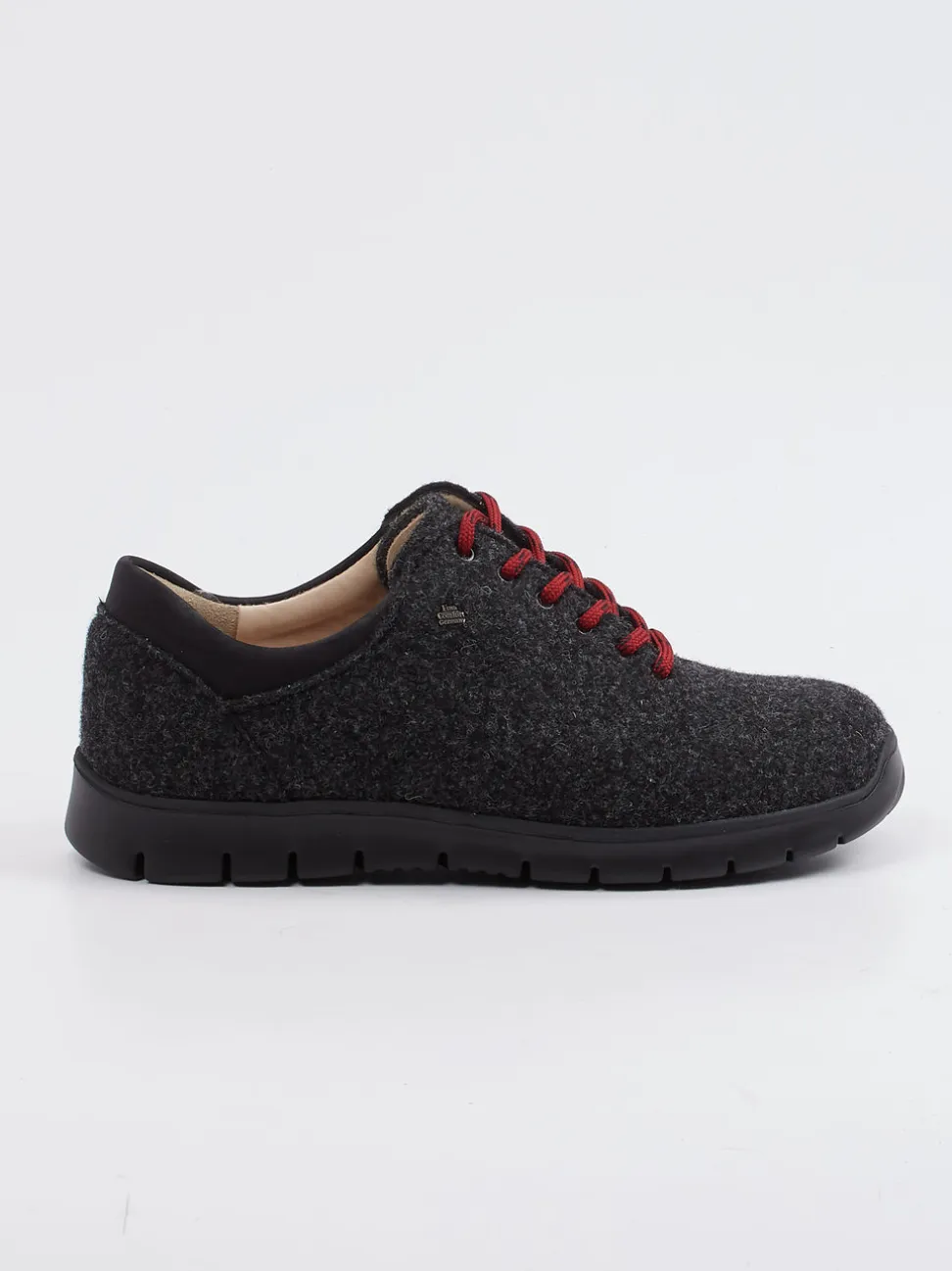 Finn Comfort – Schnürschuhe aus Wollfilz anthrazit