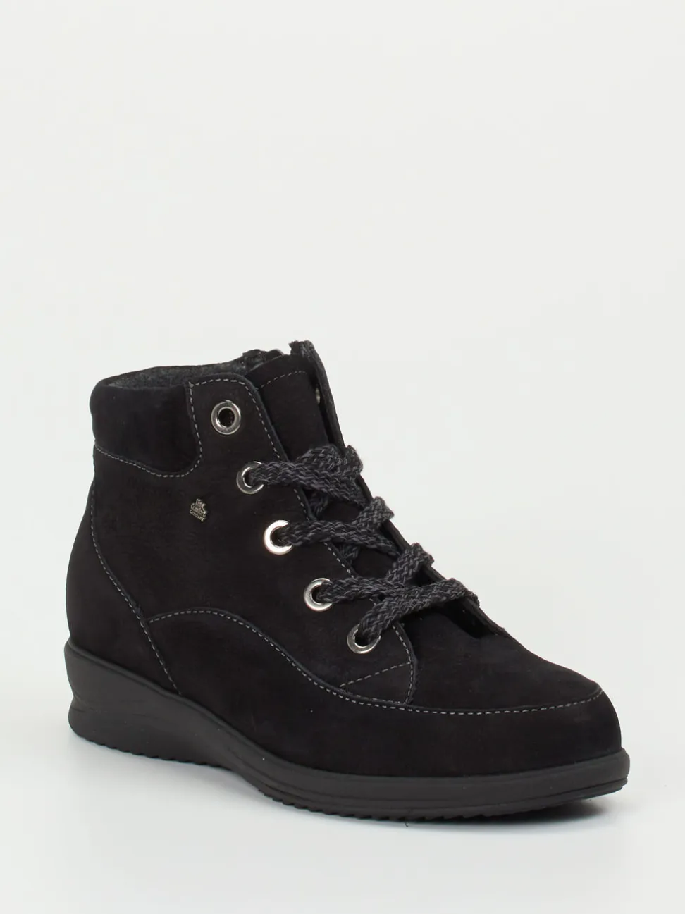 Finn Comfort – Schnürstiefelette aus Nubukleder schwarz