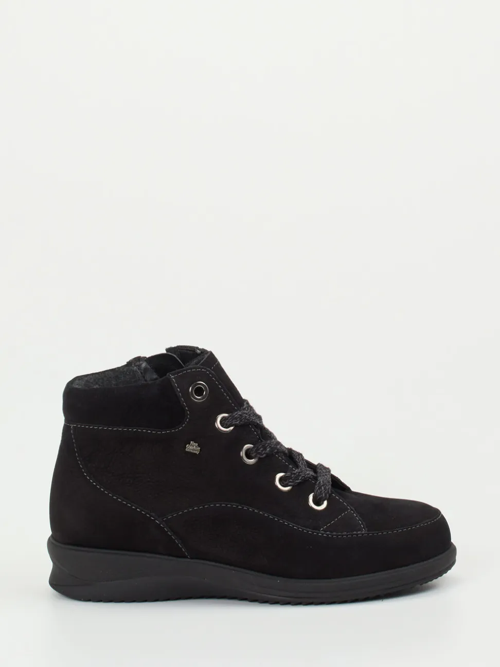 Finn Comfort – Schnürstiefelette aus Nubukleder schwarz