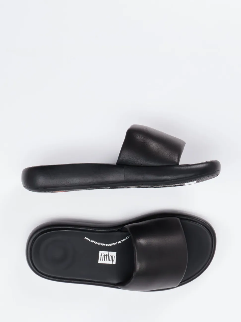 FitFlop – Pantolette aus Kalbleder schwarz