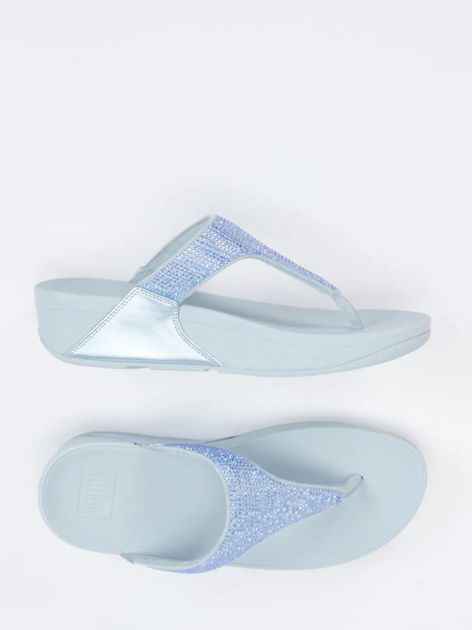 FitFlop – Zehentrenner aus Textil in Hellblau