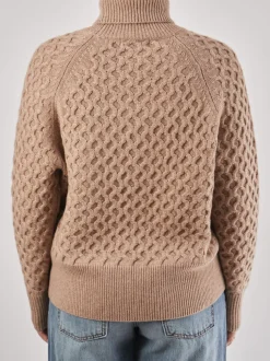 FLONA – Rollkragenpullover aus Strick in Beigebraun