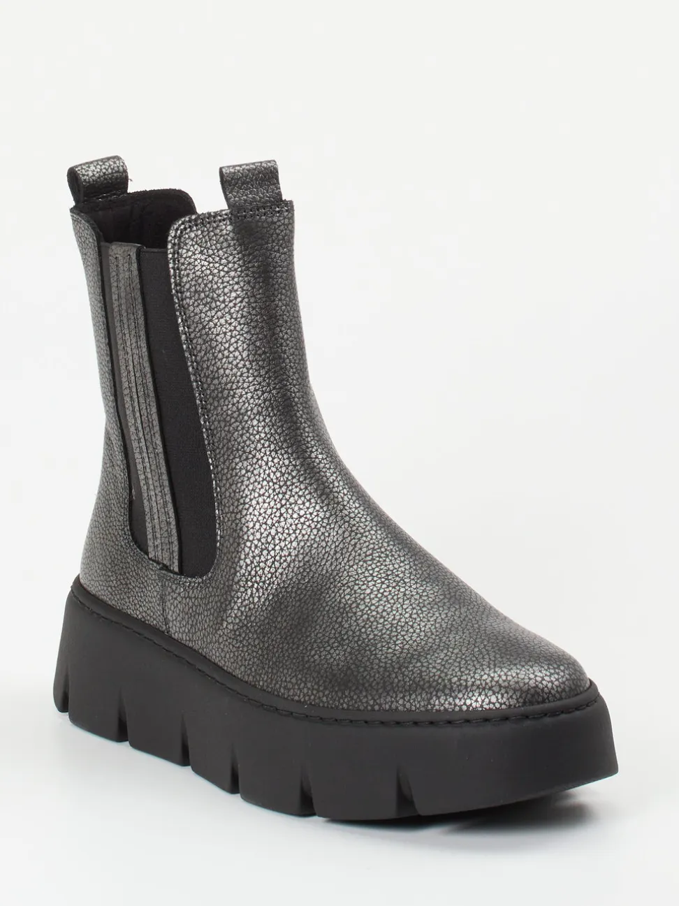 Gabor – Chelsea Boots aus Leder in Metallic-Optik