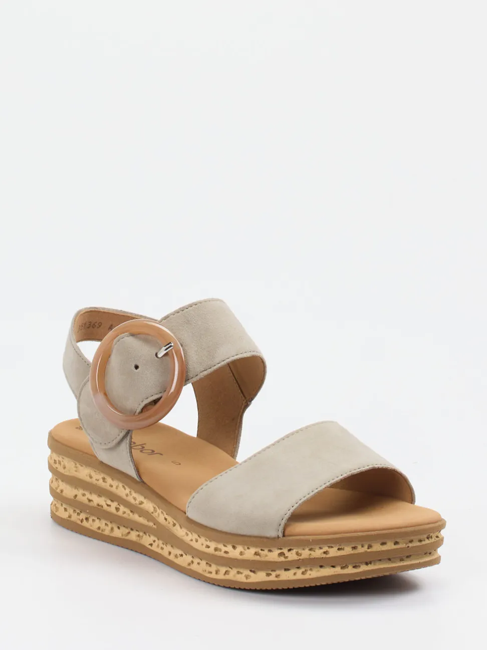 Gabor – Keilsandalette aus Veloursleder grün